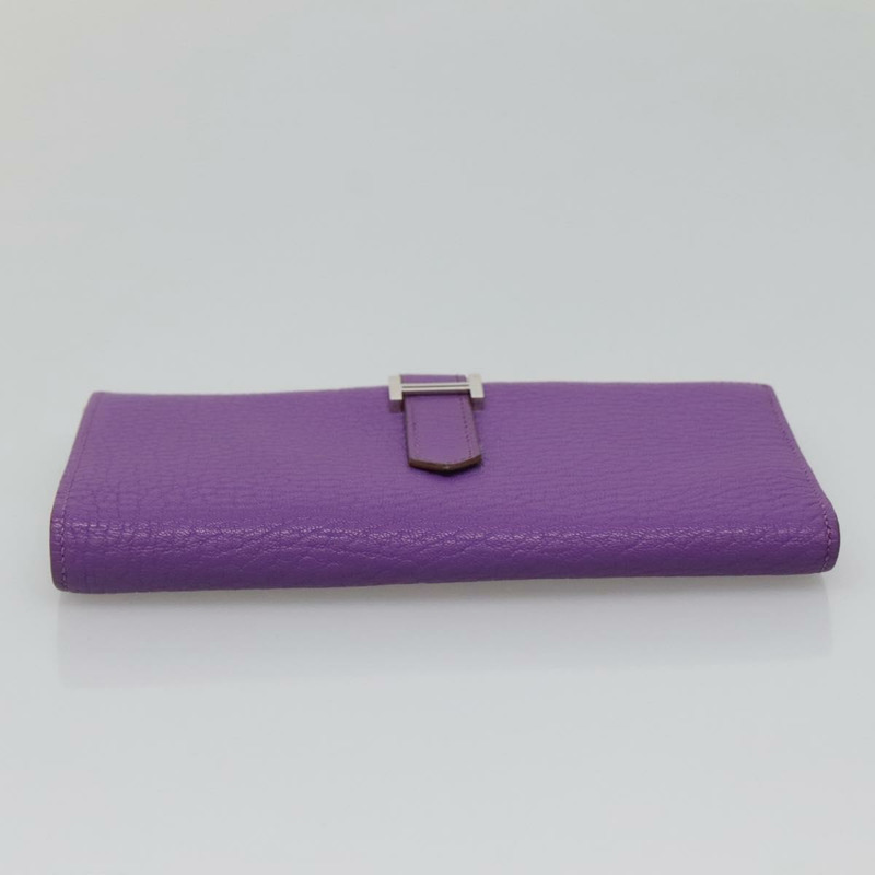 【日本直送】HERMES Bean Souffl 皮夾 淺紫色 正品 yk19464V-5