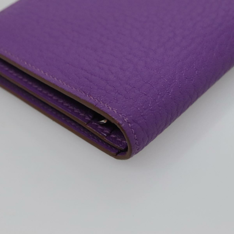 【日本直送】HERMES Bean Souffl 皮夾 淺紫色 正品 yk19464V-13