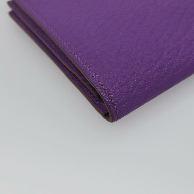 【日本直送】HERMES Bean Souffl 皮夾 淺紫色 正品 yk19464V-15