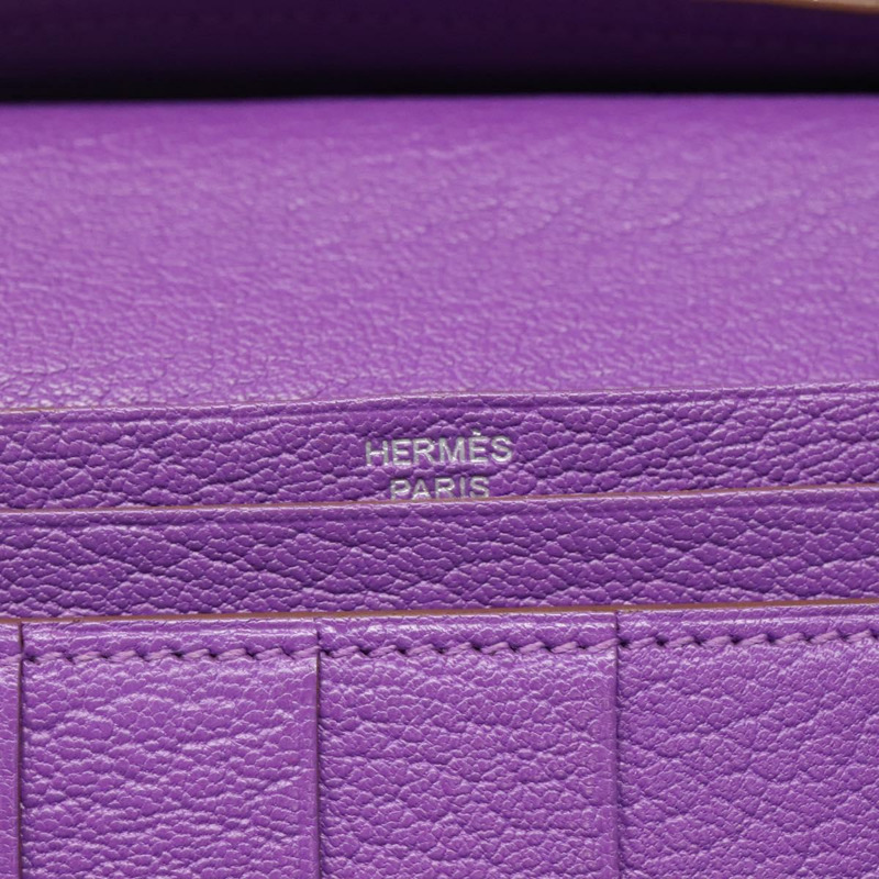 【日本直送】HERMES Bean Souffl 皮夾 淺紫色 正品 yk19464V-17