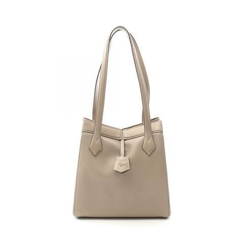 FENDI ORIGAMI 中型托特包肩包 8BH414APZAF11WS 皮革米色二手女款
