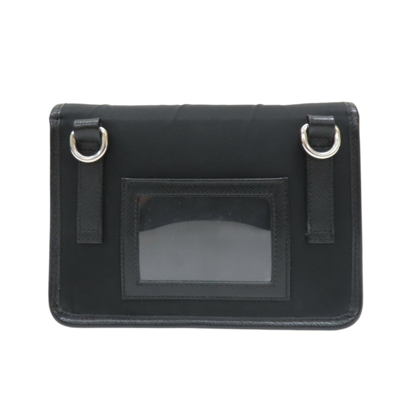 黑色Re-Nylon Saffiano牛皮 肩背包 手機袋 2ZH108【PRADA 普拉達】 2ZH108-1
