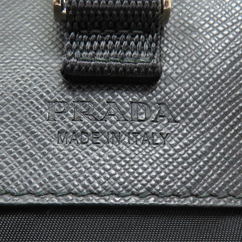 黑色Re-Nylon Saffiano牛皮 肩背包 手機袋 2ZH108【PRADA 普拉達】 2ZH108-6