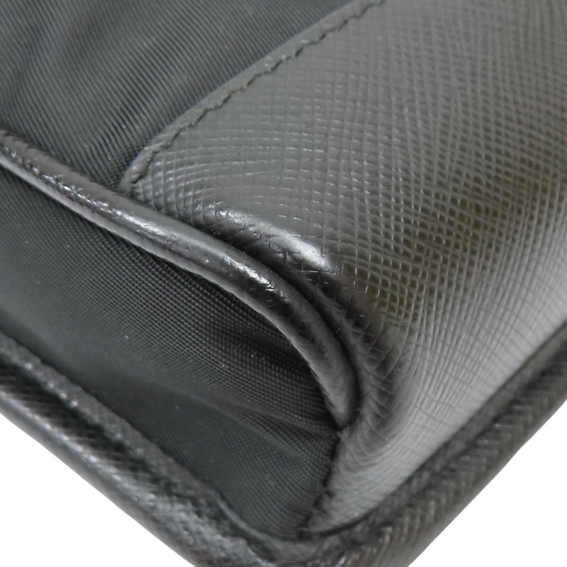 黑色Re-Nylon Saffiano牛皮 肩背包 手機袋 2ZH108【PRADA 普拉達】 2ZH108-9