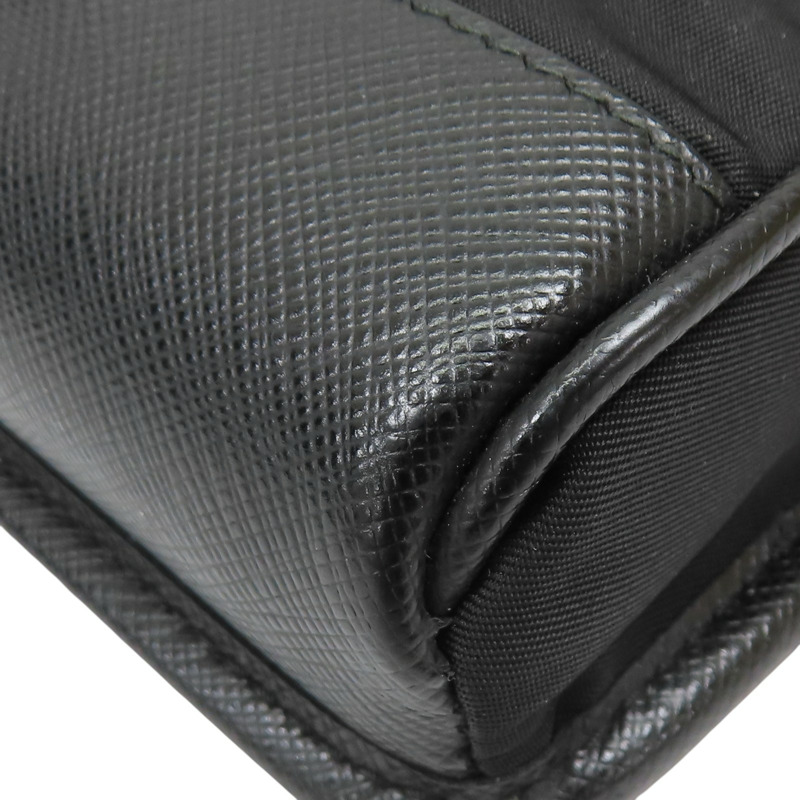 黑色Re-Nylon Saffiano牛皮 肩背包 手機袋 2ZH108【PRADA 普拉達】 2ZH108-10