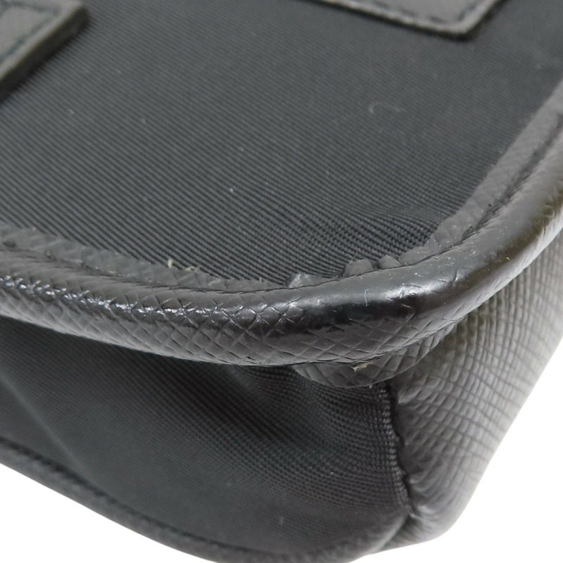 黑色Re-Nylon Saffiano牛皮 肩背包 手機袋 2ZH108【PRADA 普拉達】 2ZH108-11