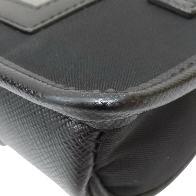 黑色Re-Nylon Saffiano牛皮 肩背包 手機袋 2ZH108【PRADA 普拉達】 2ZH108-12