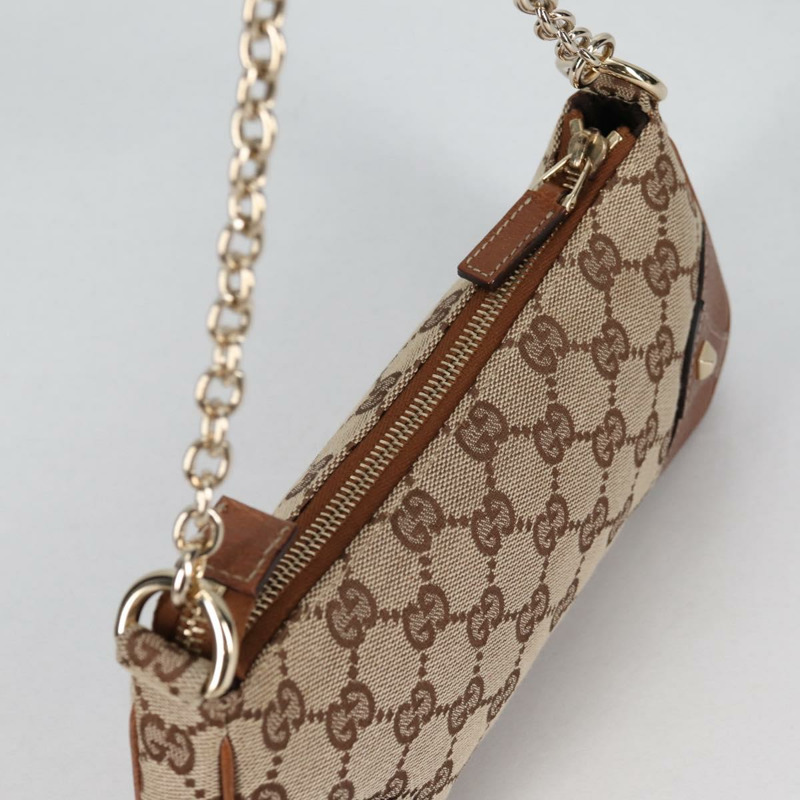【日本直送】GUCCI GG 帆布鏈條配件袋 米色金色 120940 正品 yk19441V-5
