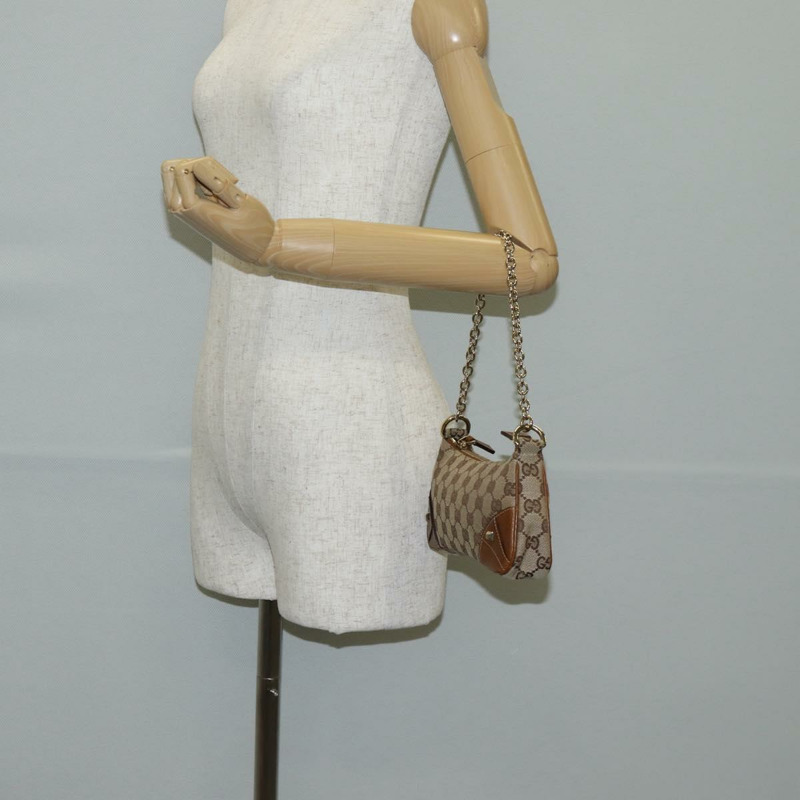 【日本直送】GUCCI GG 帆布鏈條配件袋 米色金色 120940 正品 yk19441V-21