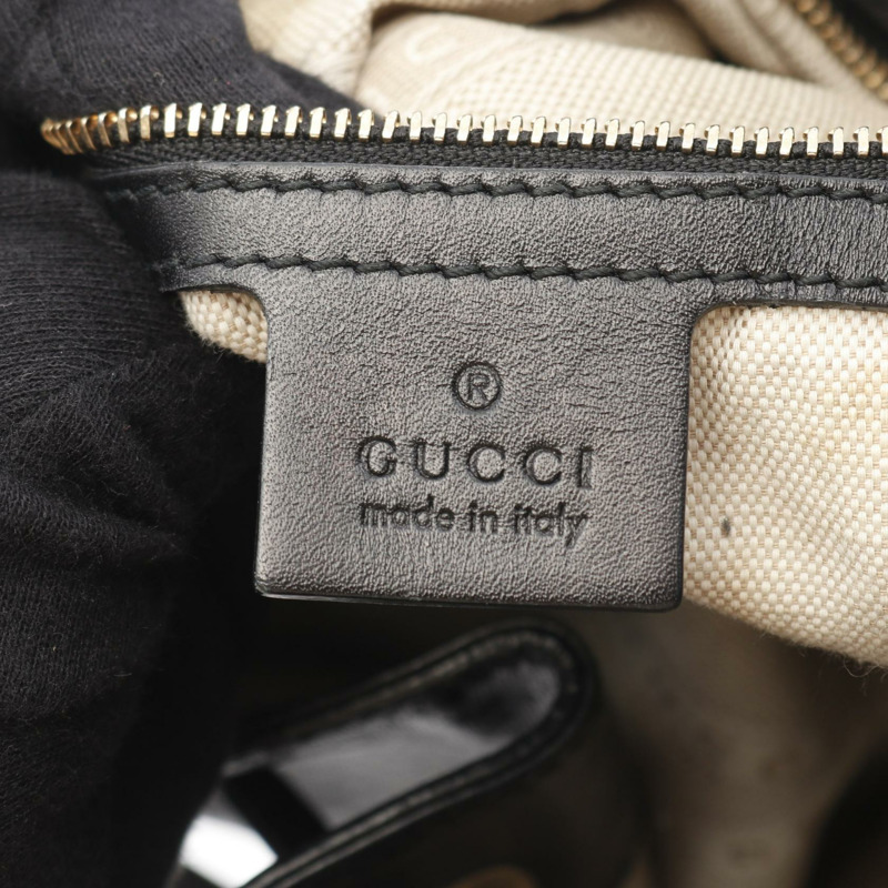 GUCCI Bright Diamante 單肩包 354228 帆布皮革黑色二手女士-3