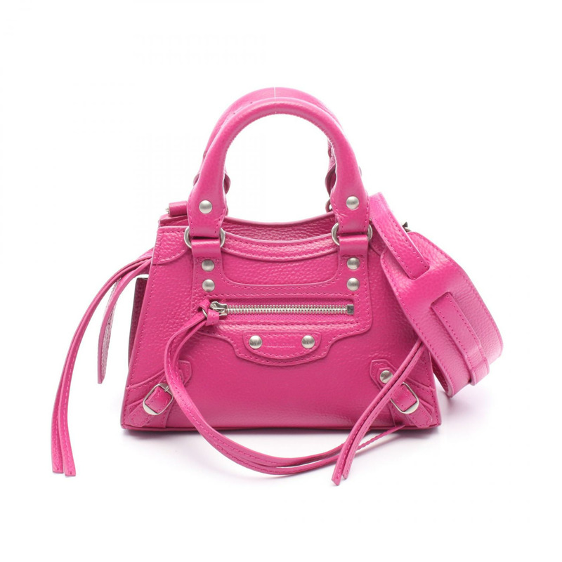 BALENCIAGA Neo Classic Nano 單肩包 斜背包 皮革 粉紅色 二手 女款-0