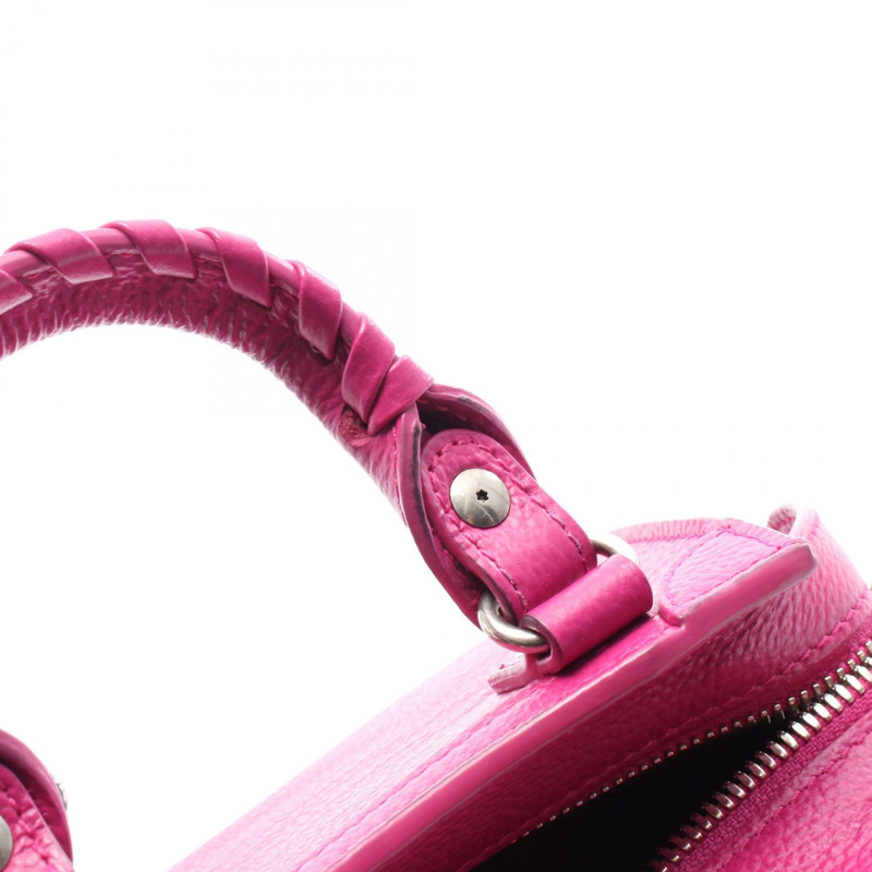 BALENCIAGA Neo Classic Nano 單肩包 斜背包 皮革 粉紅色 二手 女款-4