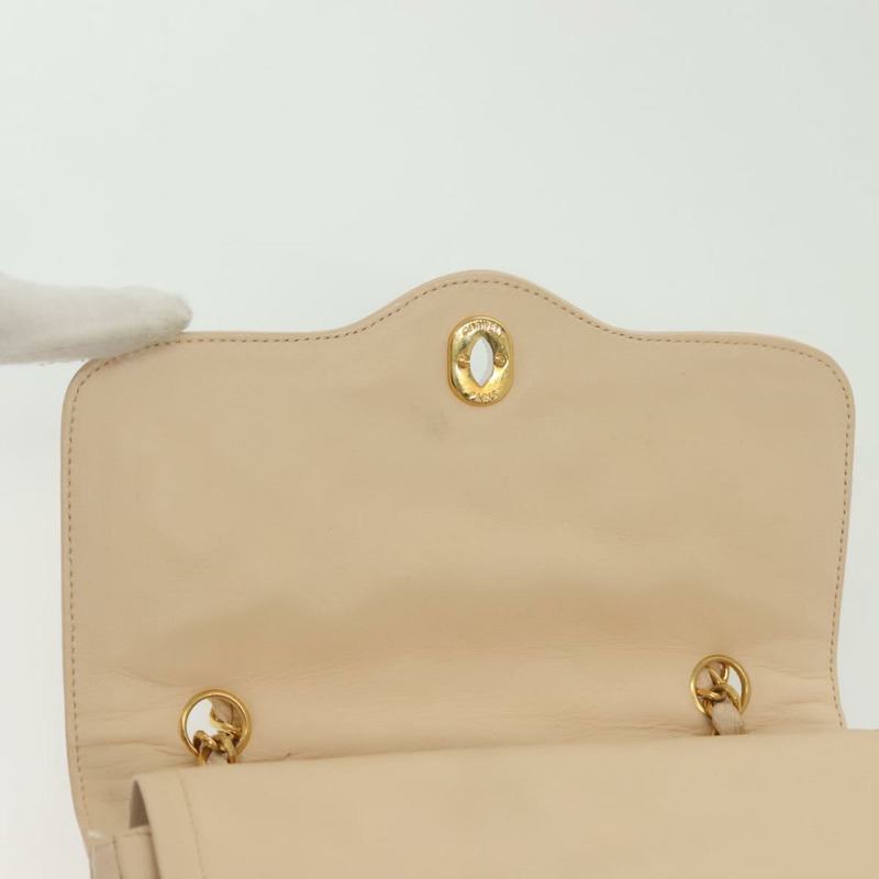 【日本直送】香奈兒 Matelasse Paris Only 雙翻蓋鏈條包 皮革 米色 CC 正品 bs29364-19