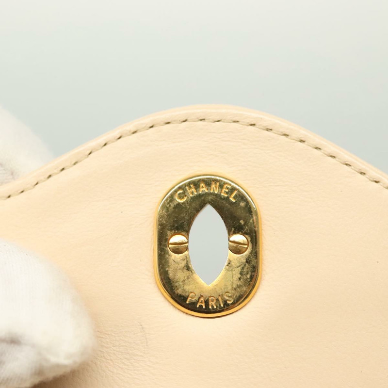 【日本直送】香奈兒 Matelasse Paris Only 雙翻蓋鏈條包 皮革 米色 CC 正品 bs29364-21