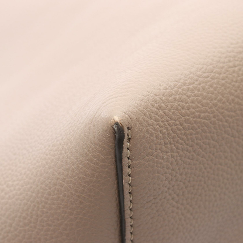 FENDI 標誌單肩手提包 7VA610 皮革 灰褐色 二手 男女通用-4