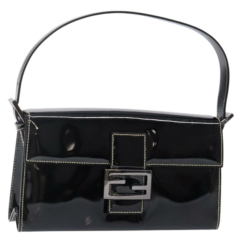 【日本直送】FENDI Mamma Baguette 肩背包 琺瑯黑色 正品 ep10832-0