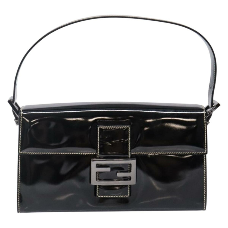 【日本直送】FENDI Mamma Baguette 肩背包 琺瑯黑色 正品 ep10832-12