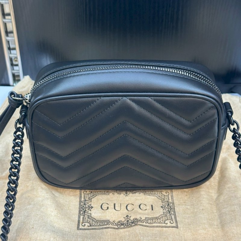 GUCCI GG Marmont Mini相機包 黑色-4