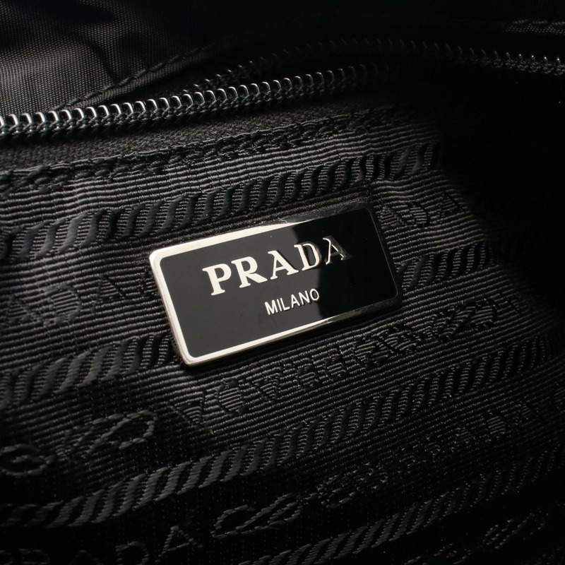 PRADA TESSUTO SAFFI 肩背包 2VH251 尼龍 Saffiano 皮革 黑色 二手 女士-3