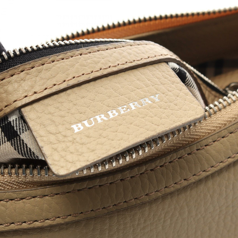BURBERRY 女士米色皮革單肩包 二手-3