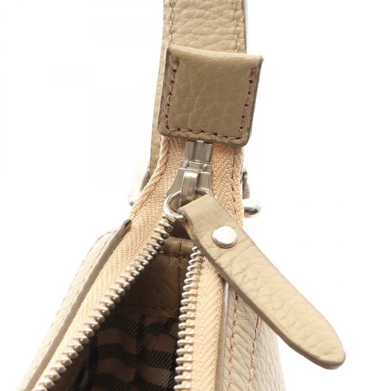 BURBERRY 女士米色皮革單肩包 二手-7