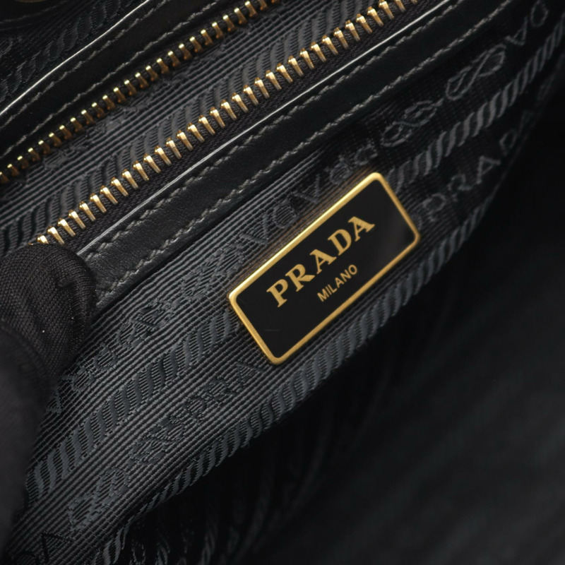 PRADA 單肩托特包 1BG159 尼龍皮革 黑色 二手 女士-3