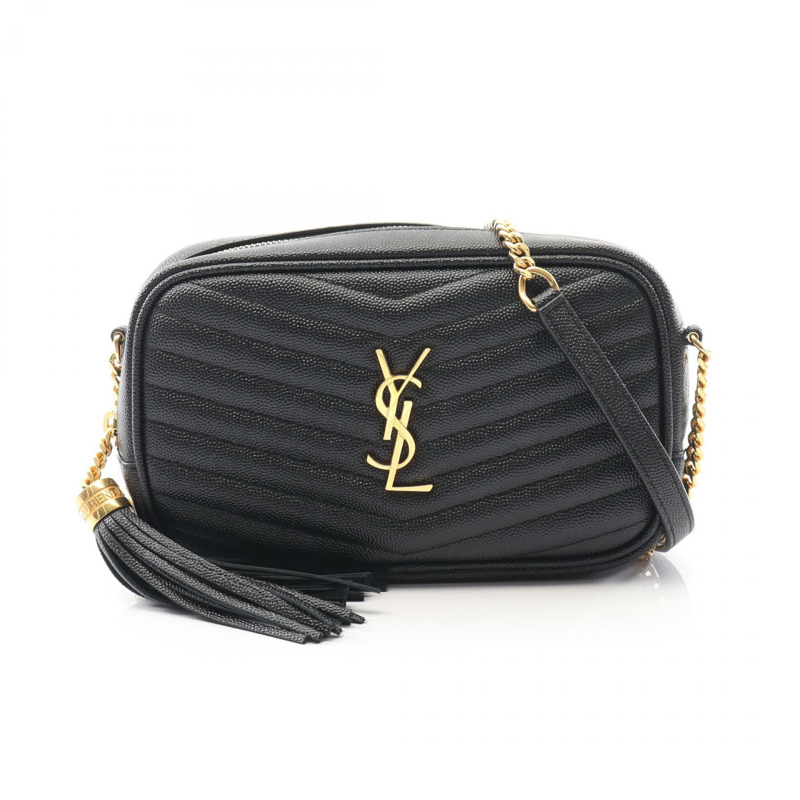 SAINT LAURENT PARIS Lou mini 斜背包 皮革 黑色 二手 女款-0
