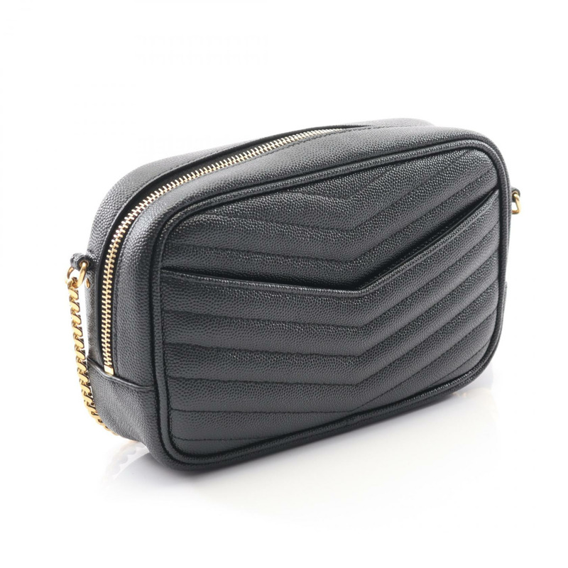 SAINT LAURENT PARIS Lou mini 斜背包 皮革 黑色 二手 女款-1