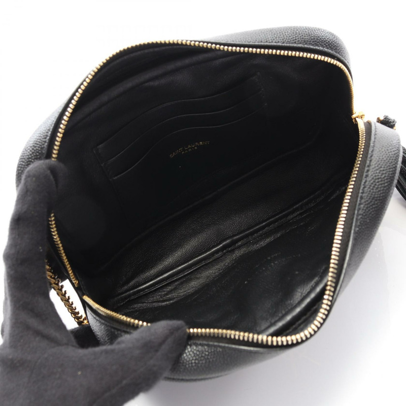SAINT LAURENT PARIS Lou mini 斜背包 皮革 黑色 二手 女款-2