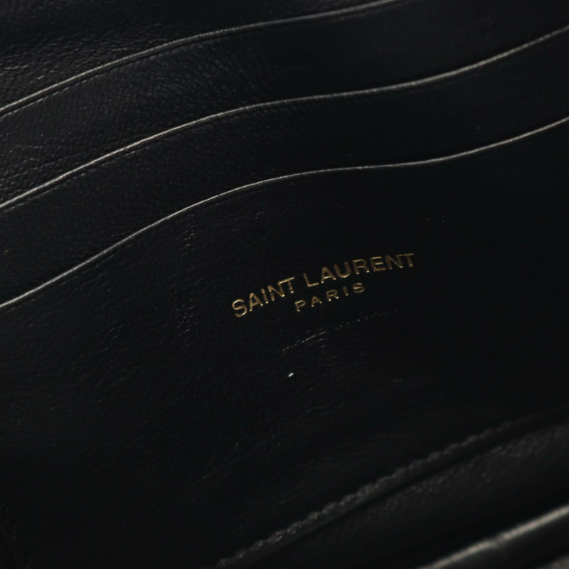 SAINT LAURENT PARIS Lou mini 斜背包 皮革 黑色 二手 女款-3