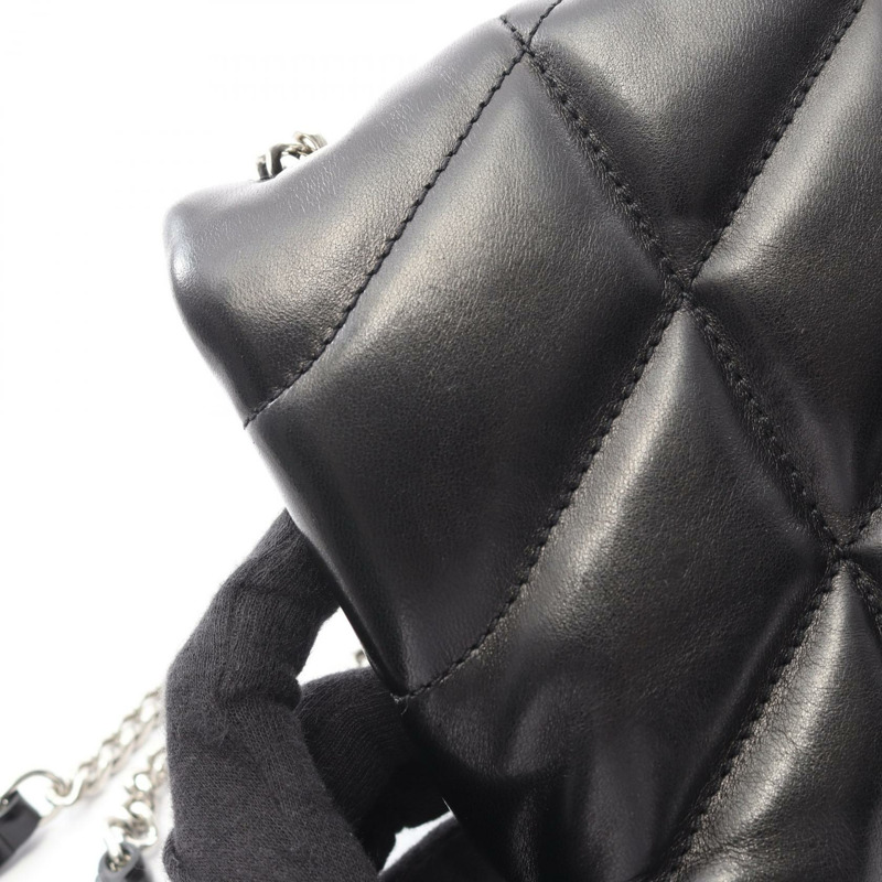 SAINT LAURENT PARIS Lulu Puffer 斜背包 皮革 黑色 二手 女款-6