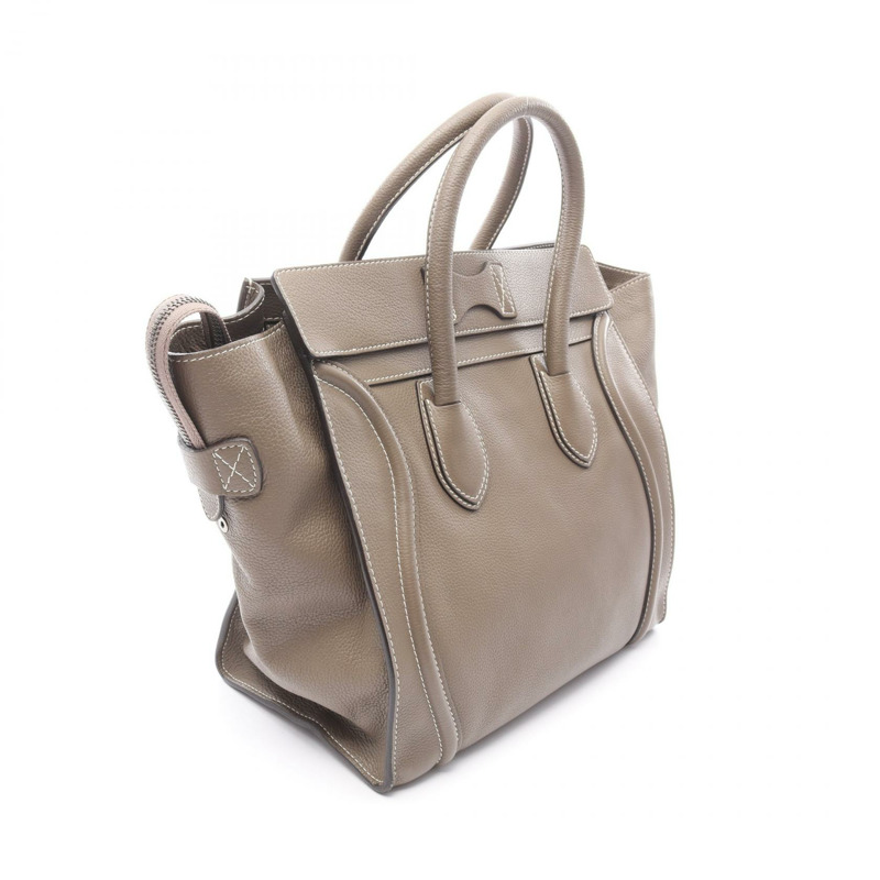 CELINE Luggage 迷你購物袋手提包皮革棕色二手女款-1