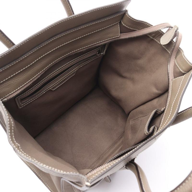 CELINE Luggage 迷你購物袋手提包皮革棕色二手女款-2
