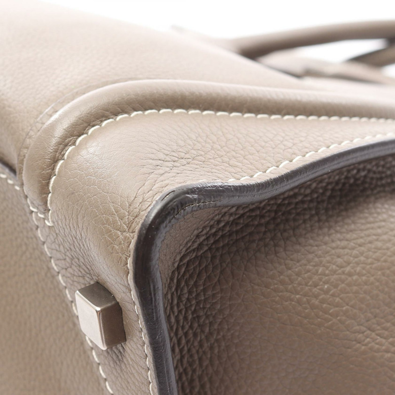 CELINE Luggage 迷你購物袋手提包皮革棕色二手女款-6