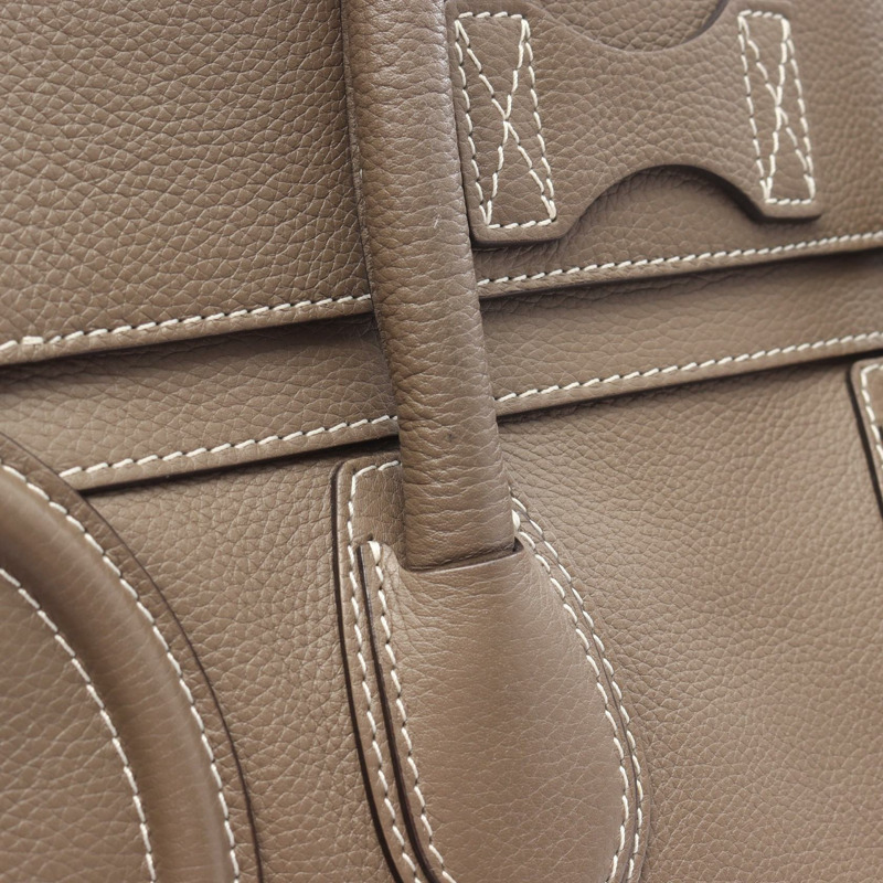 CELINE Luggage 迷你購物袋手提包皮革棕色二手女款-8
