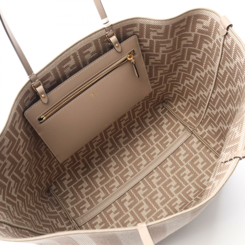 FENDI LARGE ROLL 托特包 手提包 8BH425AUPJF1SNP 帆布皮革米色 全新 女款-2