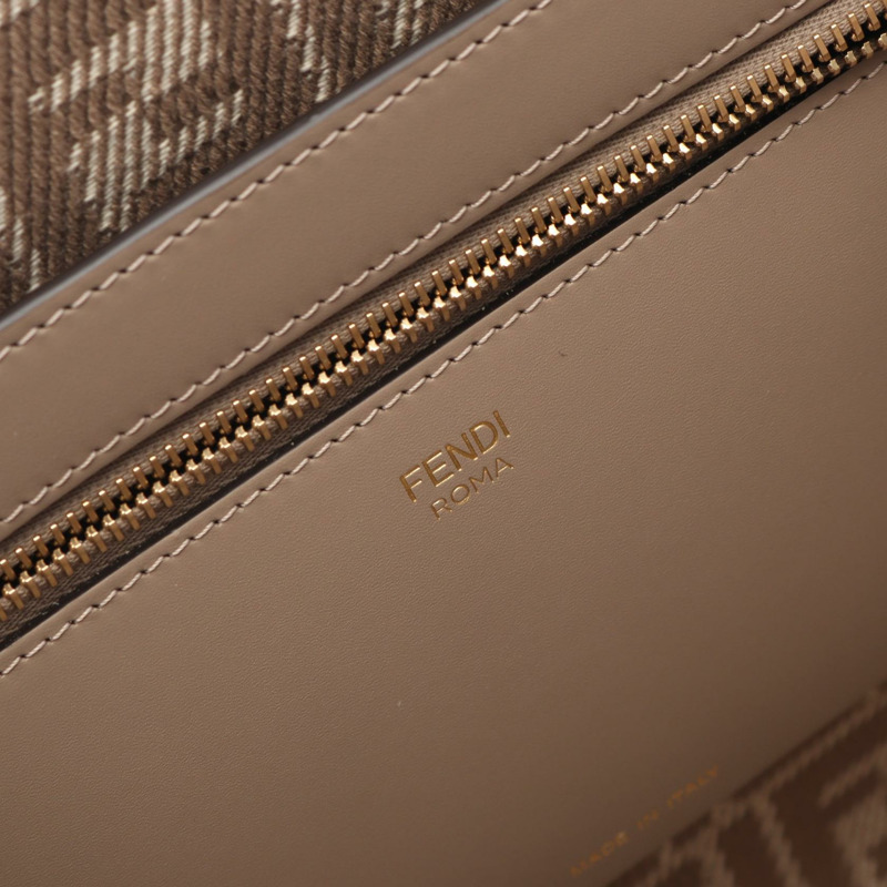 FENDI LARGE ROLL 托特包 手提包 8BH425AUPJF1SNP 帆布皮革米色 全新 女款-3