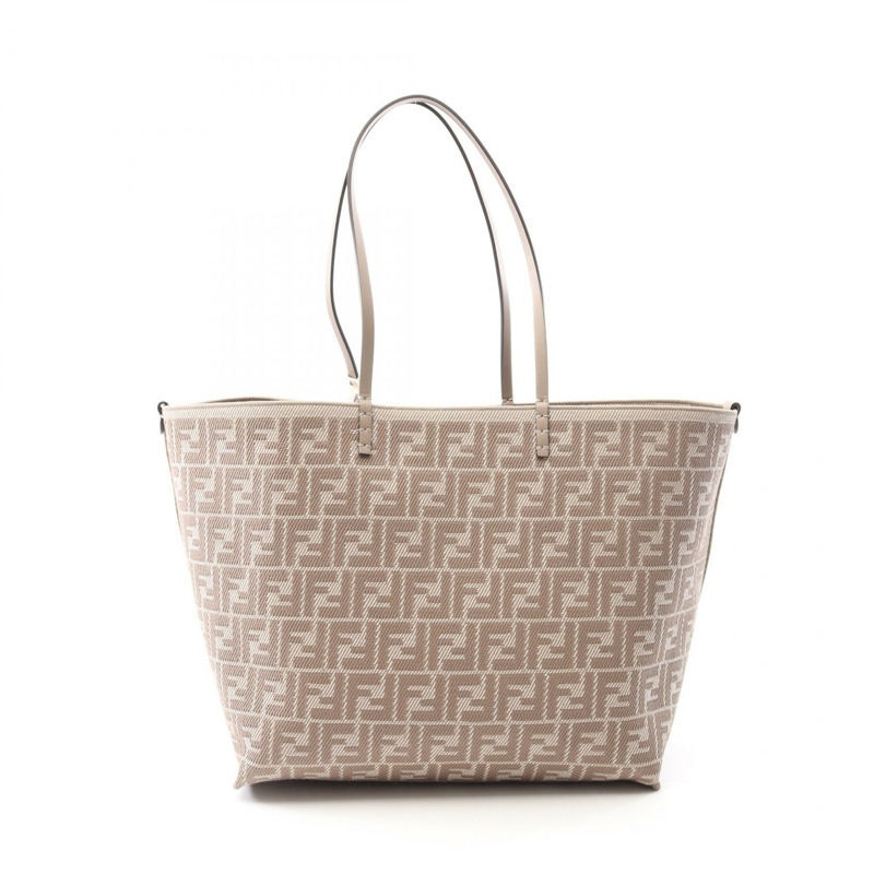 FENDI LARGE ROLL 托特包 手提包 8BH425AUPJF1SNP 帆布皮革米色 全新 女款-4