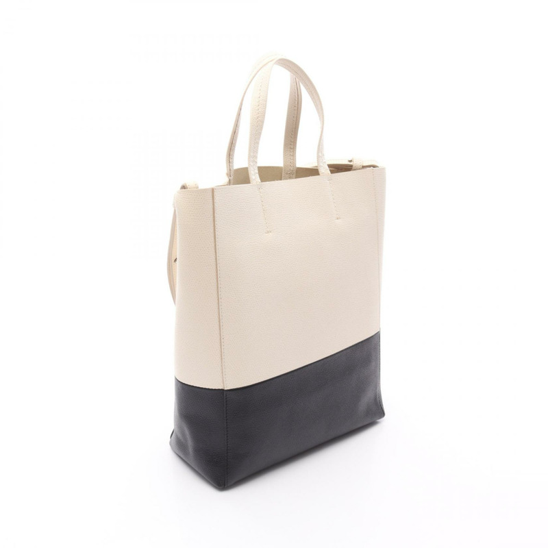 CELINE Vertical Small Cabas 托特包 單肩包 皮革 白色 黑色 二手 女款-1