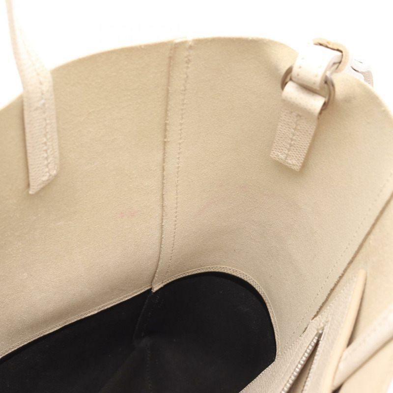 CELINE Vertical Small Cabas 托特包 單肩包 皮革 白色 黑色 二手 女款-5