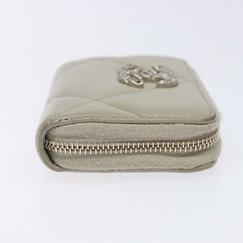 【日本直送】香奈兒 Matelasse 皮夾 小羊皮 象牙色 金 CC 正品 141169-2
