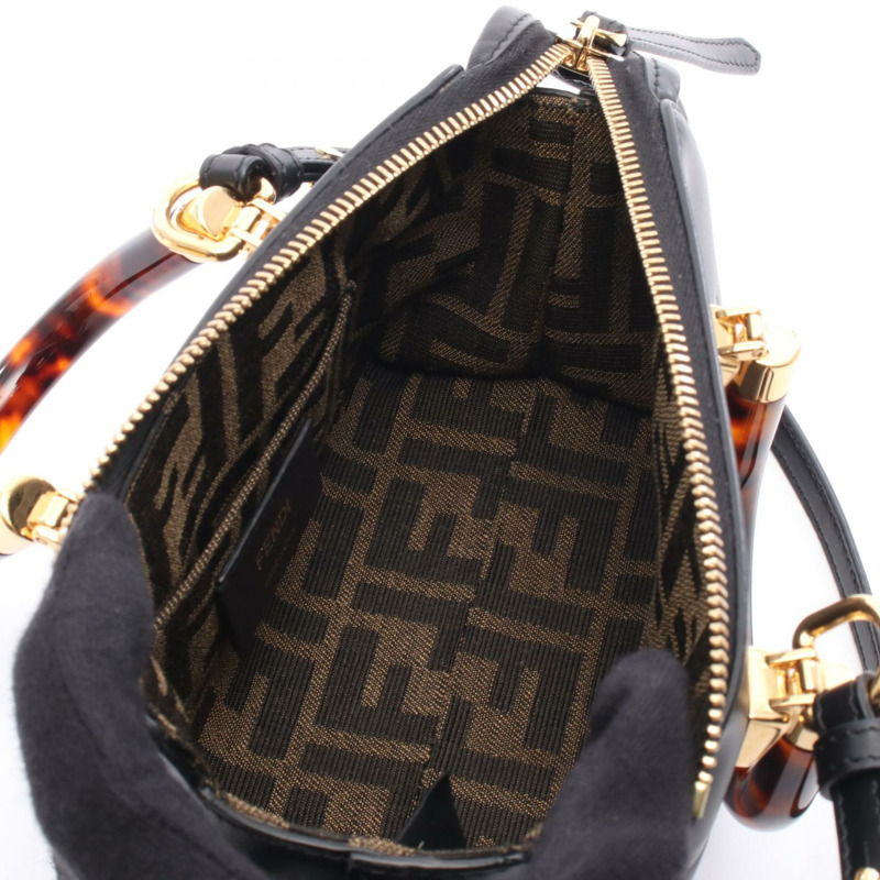 FENDI By The Way 迷你肩背包 手提包 皮革 黑色 二手 女士斜背包-2