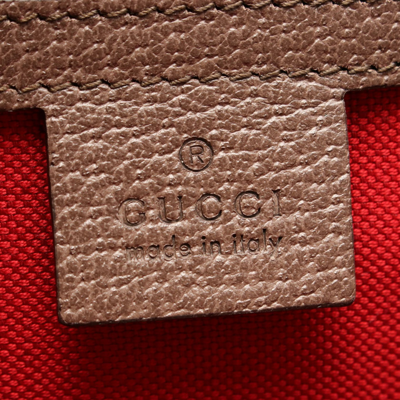 GUCCI 互扣式 G 手提單肩包 644994 織物皮革紅棕色二手-3