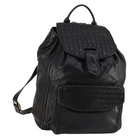 BOTTEGA VENETA INTRECCIATO 背包 皮革 黑金 正品 141914