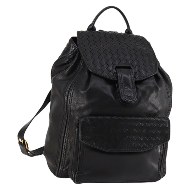 【日本直送】BOTTEGA VENETA INTRECCIATO 背包 皮革 黑金 正品 141914-0
