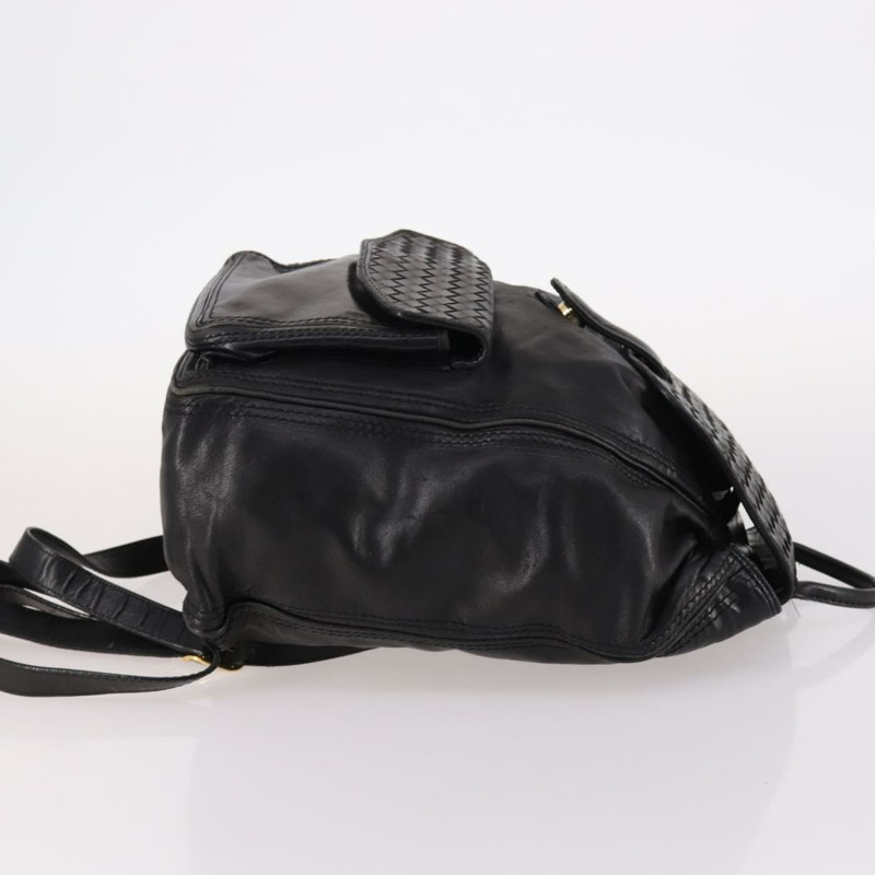 【日本直送】BOTTEGA VENETA INTRECCIATO 背包 皮革 黑金 正品 141914-2