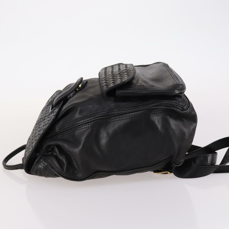 【日本直送】BOTTEGA VENETA INTRECCIATO 背包 皮革 黑金 正品 141914-3