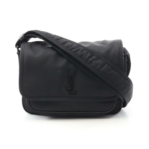 SAINT LAURENT PARIS Niki S 單肩包 776611FACKH1000 尼龍皮革黑色二手