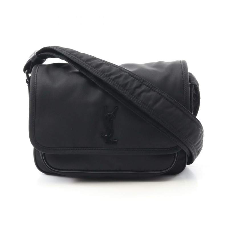 SAINT LAURENT PARIS Niki S 單肩包 776611FACKH1000 尼龍皮革黑色二手-0