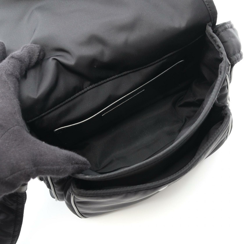 SAINT LAURENT PARIS Niki S 單肩包 776611FACKH1000 尼龍皮革黑色二手-2